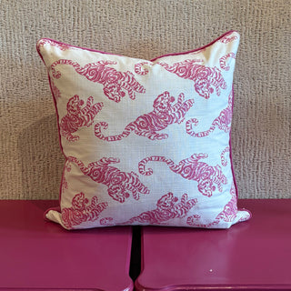 Jane Scott Designer Throw Pillow - Pink Tigers