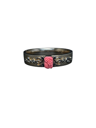 Vintage Gold Filled and Coral Bangle Bracelet