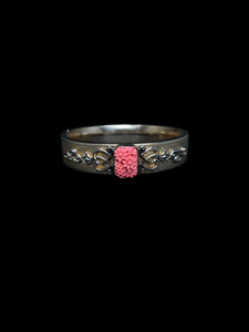 Vintage Gold Filled and Coral Bangle Bracelet