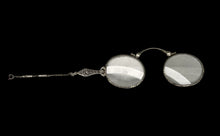 Load image into Gallery viewer, Victorian Folding Lorgnette Silver Magnifying Glasses
