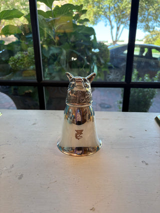 Silver On Copper Fox Head Stirrup Cup