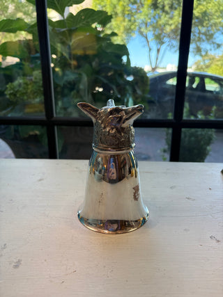 Silver On Copper Fox Head Stirrup Cup