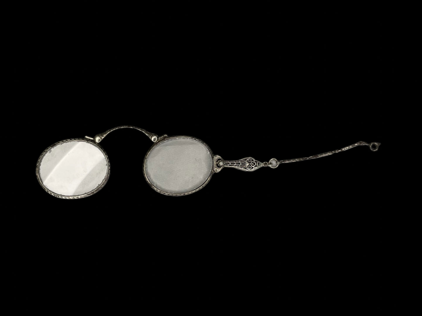 Victorian Folding Lorgnette Silver Magnifying Glasses