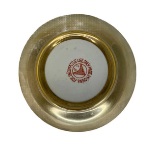 Vintage Chinese Brass Encased Porcelain Bowl.