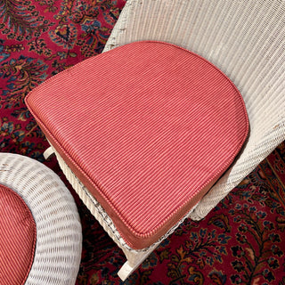 White Wicker Rocking Chair with Stool