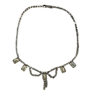 Vintage Silver Metal and Glass Necklace