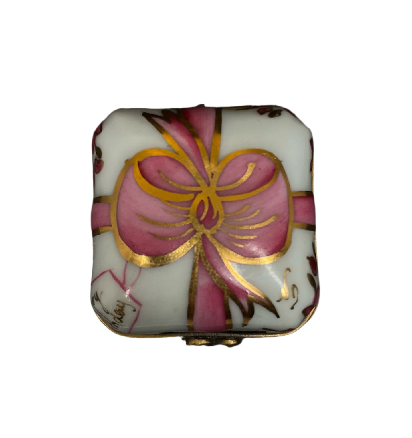 Limoges Pink  Bow Box