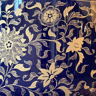 Vintage Blue and Gold Mottahedah Planter