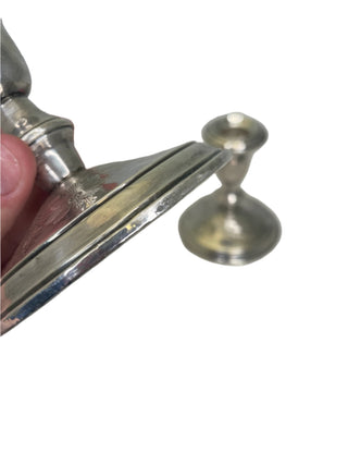 Sterling Silver Candle Stick Holders with Floral Design.