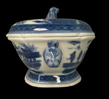 Load image into Gallery viewer, Mottahedah Blue and White Canton Tureen with Under Plate
