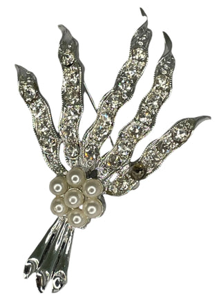 Vintage Pearl & Rhinestone Bouquet Broach