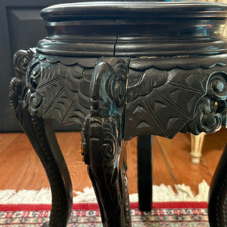 Antique Black Carved Chinoiserie Stand