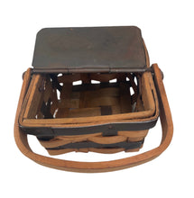 Load image into Gallery viewer, Vintage Small Woven Metal and Wood Basket
