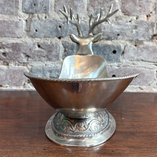 Vintage Metal Stag Deer Snack Bowl