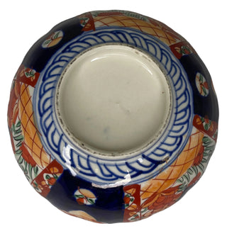 Antique Hand Painted Imari Japanese Scalloped Bowl