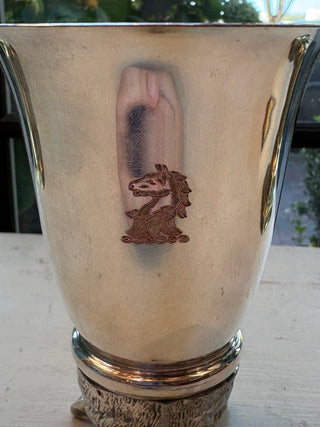 Silver On Copper Fox Head Stirrup Cup