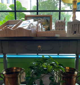 Antique Custom Painted Library Table