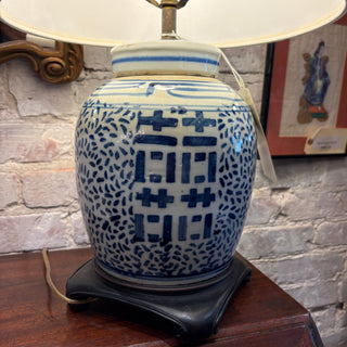 Chinese Blue and White Porcelain Ginger Jar Lamp