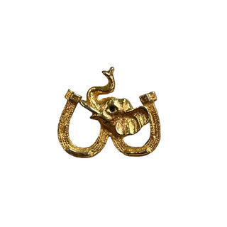 Vintage Guilford Oil Co. Elephant & Double Horseshoe Lapel Pin