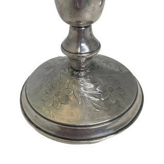 Sterling Silver Candle Stick Holders with Floral Design.