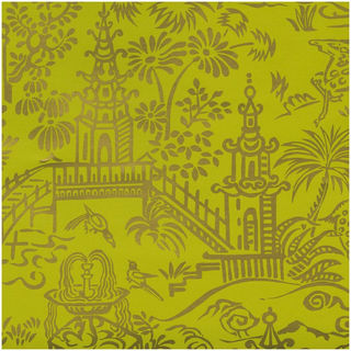 Pagoda Toile Chartreuse Gift Wrap.