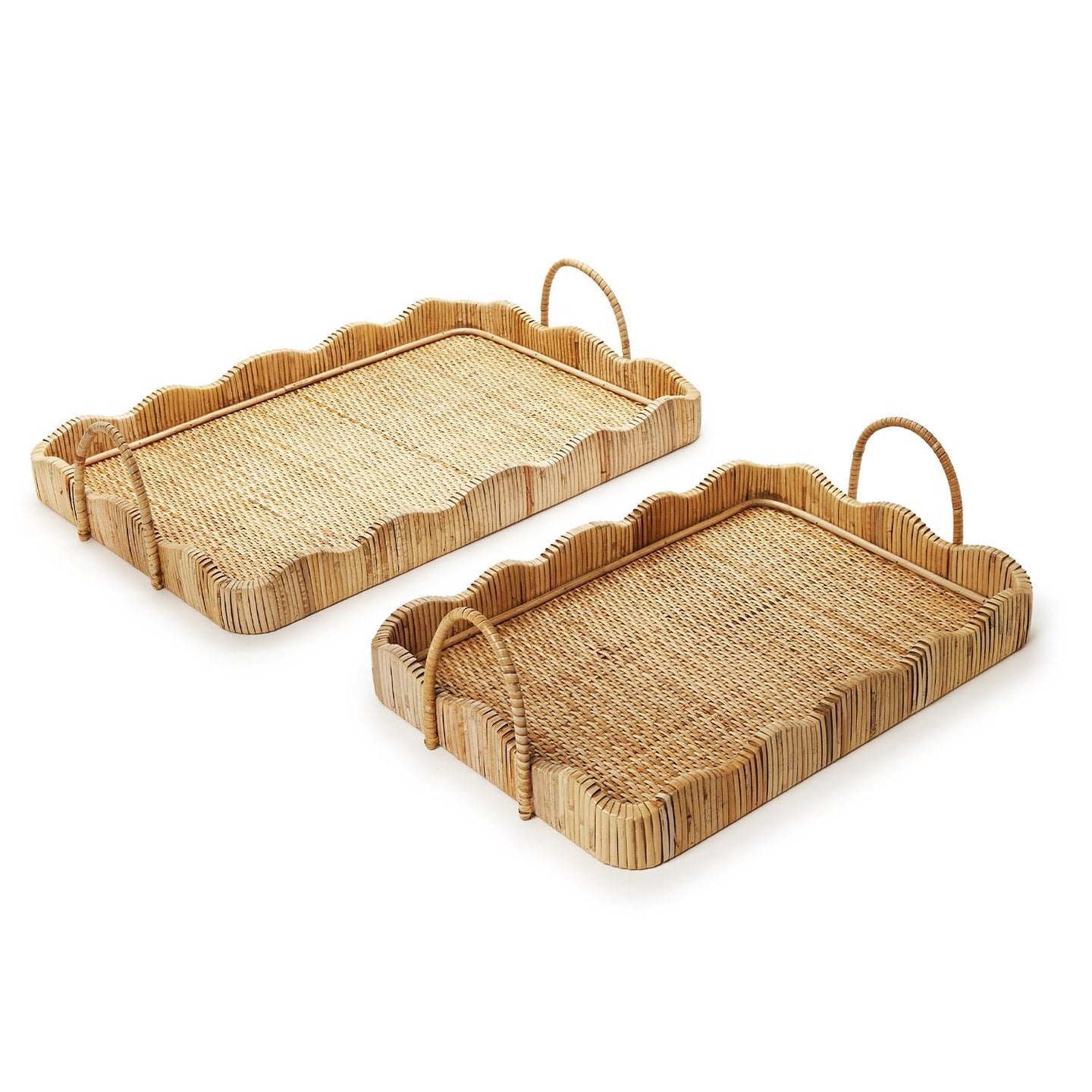Two's Company Scalloped Edge Trays with Handles