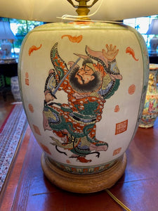 Vintage Chinoiserie Warrior Lamp