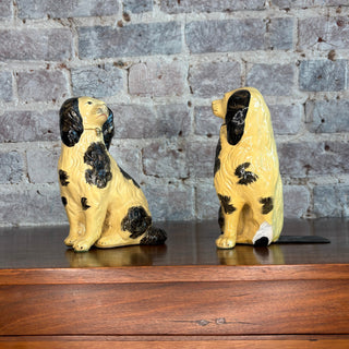 Vintage Staffordshire Style Dog Bookends.