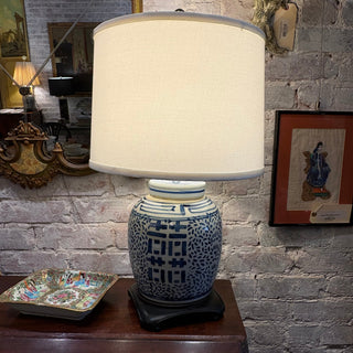 Chinese Blue and White Porcelain Ginger Jar Lamp
