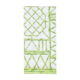 Bamboo Screen Green Fabric Cotton Napkins - Set of 4.