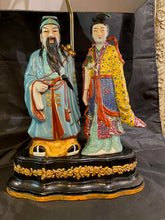 Load image into Gallery viewer, Chinoiserie Emperor and Empress Lamp
