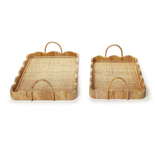 Load image into Gallery viewer, Two&#39;s Company Scalloped Edge Trays with Handles
