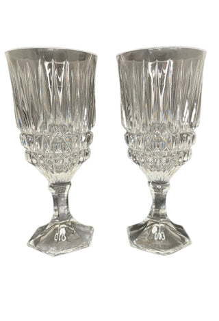 Pair of Fostoria Heritage Crystal Wine Glasses