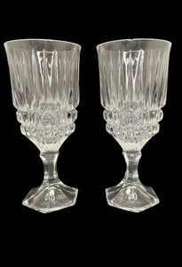 Pair of Fostoria Heritage Crystal Wine Glasses
