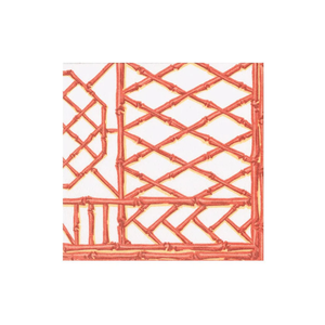 Bamboo Screen Coral Paper Linen Boxed Cocktail Napkins