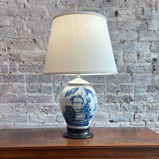 Antique Blue & White Tea Jar Lamp