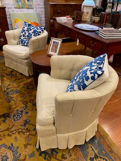 Pair of Vintage O'Henry House Chanel-Back Club Chairs