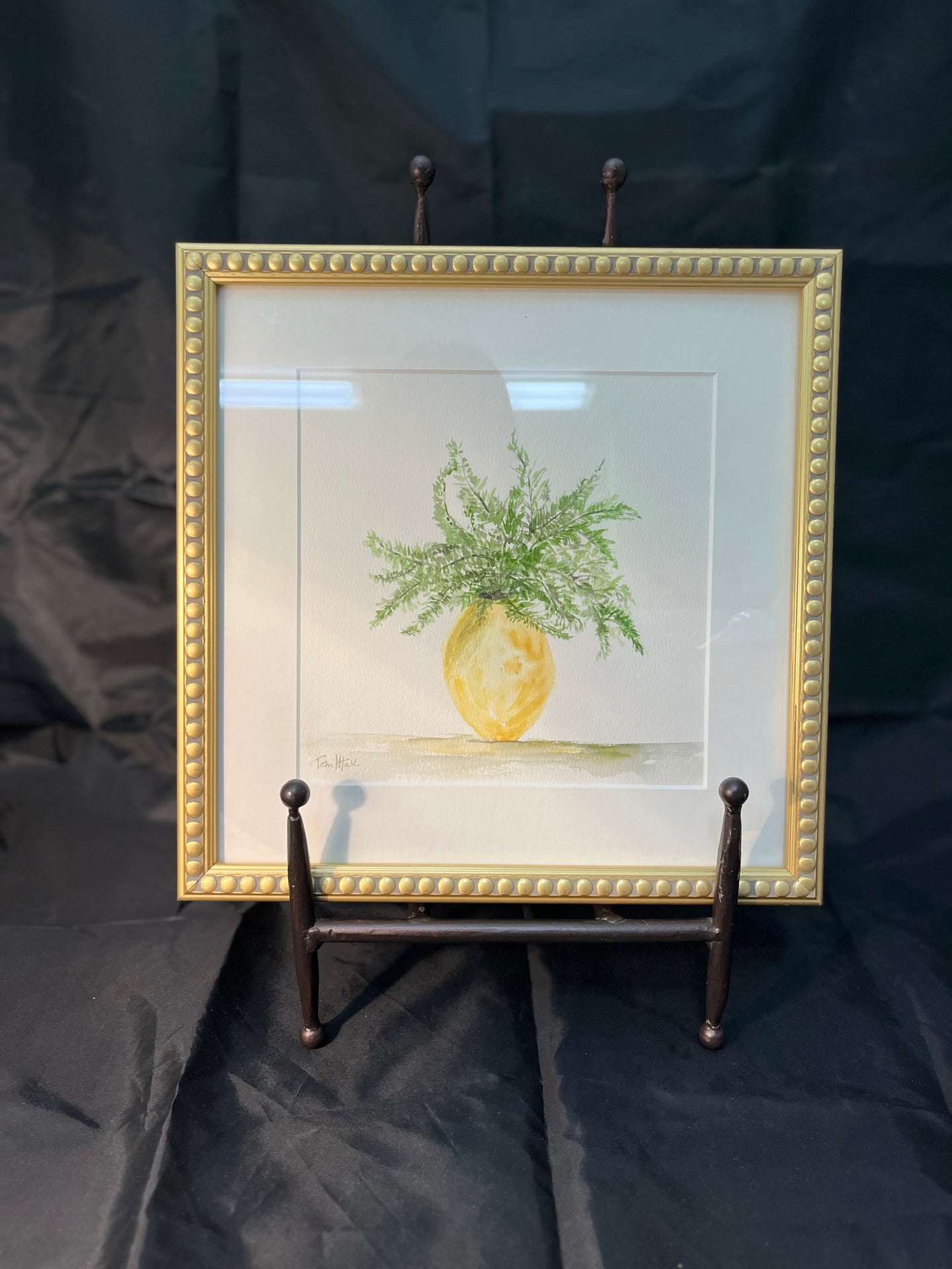 Yellow Vase of Ferns
