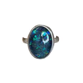 Sterling Black Opal Ring