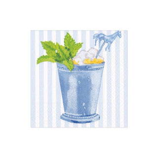 Caspari Mint Julep Blue Napkins