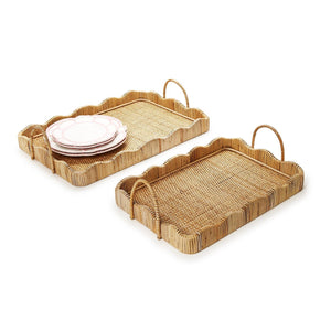 Two's Company Scalloped Edge Trays with Handles