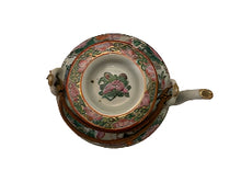 Load image into Gallery viewer, Rose Medallion Teapot with Basket and Teacup
