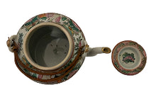 Load image into Gallery viewer, Rose Medallion Teapot with Basket and Teacup
