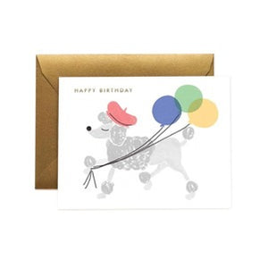 French Poodle Birthday Card