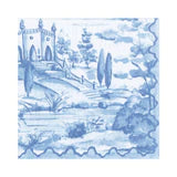 Tuscan Toile Paper Luncheon Napkins in Blue - 20 Per Package
