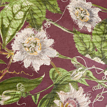 Load image into Gallery viewer, Passion Flower Burgundy Scarf
