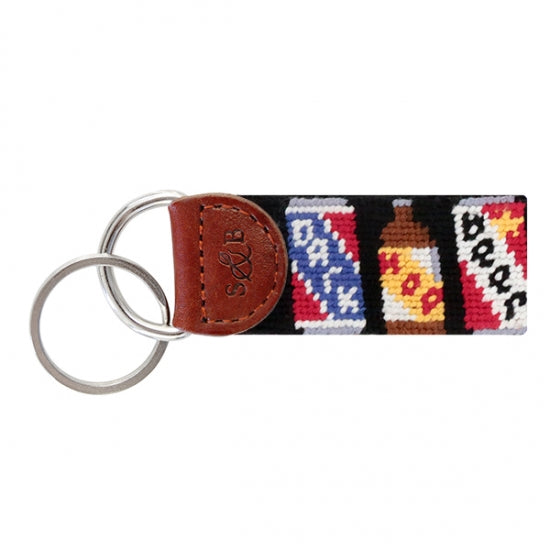 Smathers & Branson Needlepoint Key Fob - Beer Cans