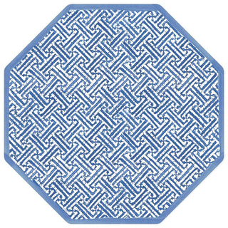 Caspari Die Cut Placemat - Blue Fretwork