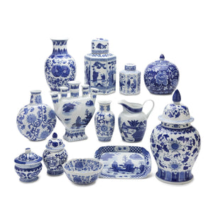 Canton Blue & White Ceramic Vase (6 1/2")