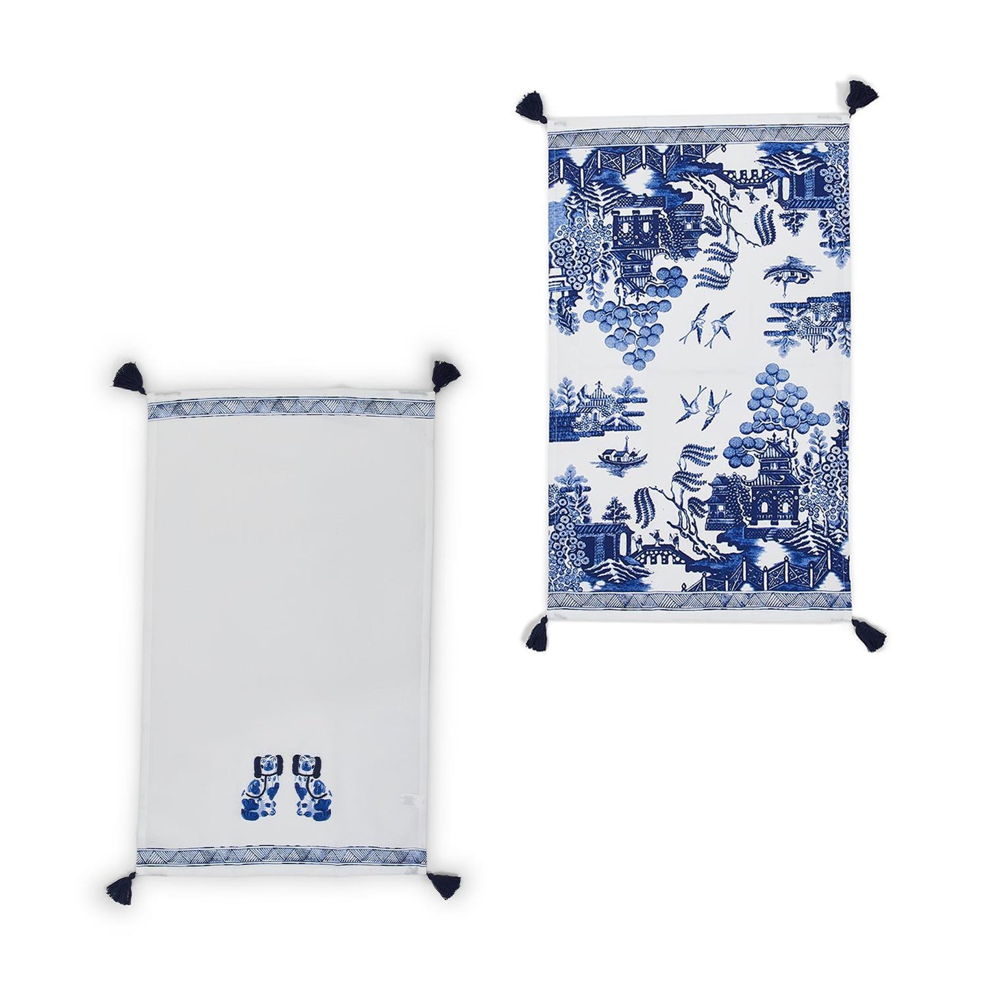 Chinoiserie Blue & White Set of 2 Dish Towels